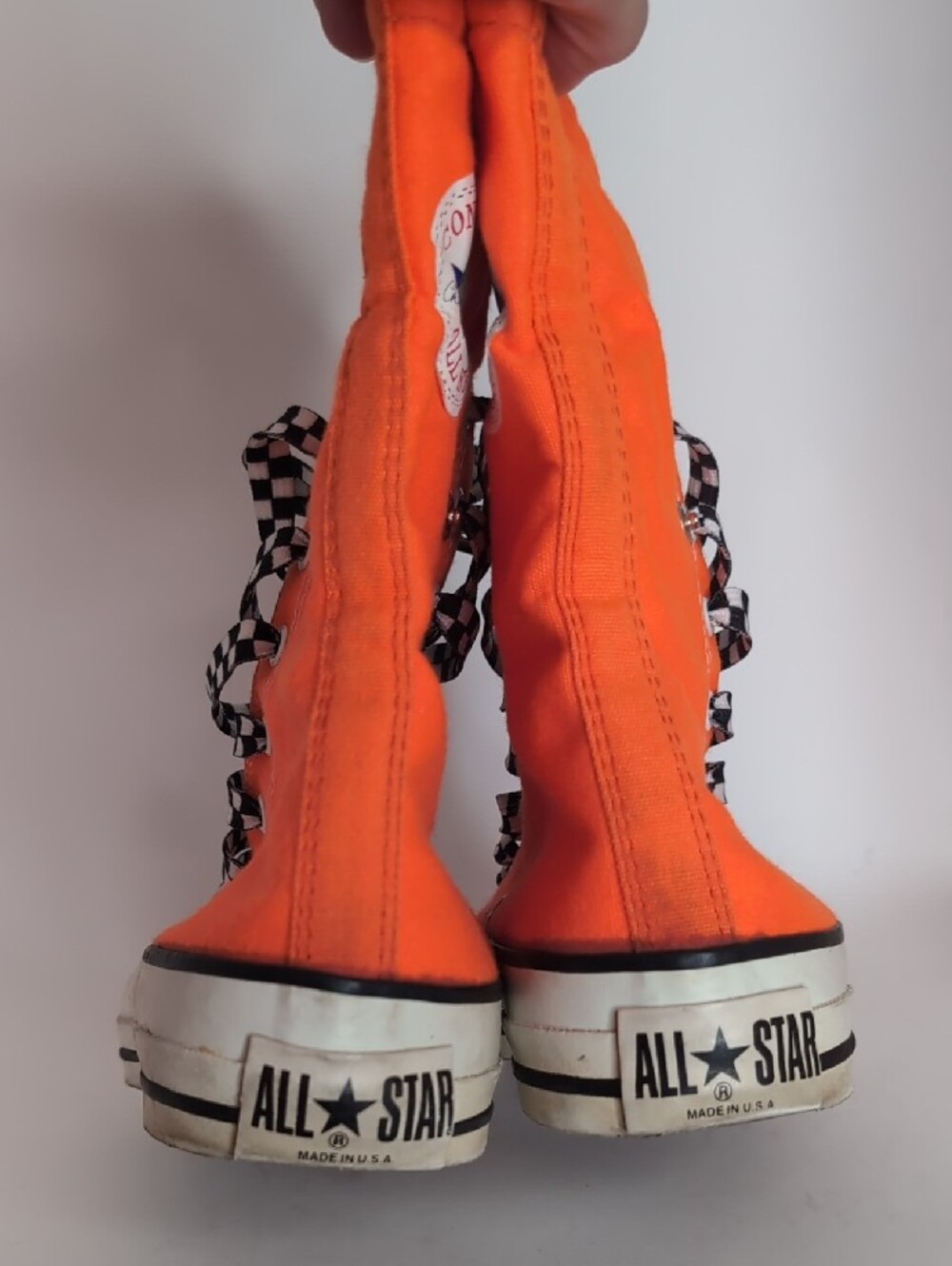 Vintage Converse Bright Orange High-Top Sneakers - Picture 4 of 9
